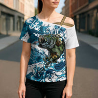 Bass Fishing Fisherman Cross Shoulder Shirt Fish Sport Largemouth - Wonder Print Shop