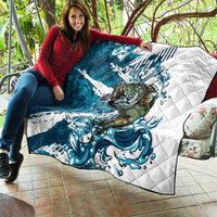 Bass Fishing Fisherman Quilt Fish Sport Largemouth - Wonder Print Shop