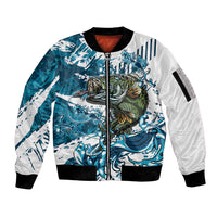 Bass Fishing Fisherman Sleeve Zip Bomber Jacket Fish Sport Largemouth - Wonder Print Shop