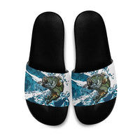 Bass Fishing Fisherman Slide Sandals Fish Sport Largemouth - Wonder Print Shop
