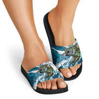 Bass Fishing Fisherman Slide Sandals Fish Sport Largemouth - Wonder Print Shop