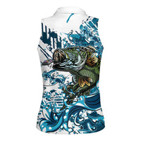 Bass Fishing Fisherman Women Sleeveless Polo Shirt Fish Sport Largemouth - Wonder Print Shop