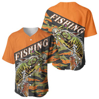 Bass Fishing Fisherman Baseball Jersey Camouflag Pattern - Wonder Print Shop