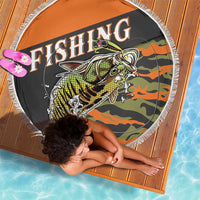 Bass Fishing Fisherman Beach Blanket Camouflag Pattern - Wonder Print Shop