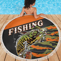 Bass Fishing Fisherman Beach Blanket Camouflag Pattern - Wonder Print Shop