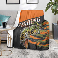 Bass Fishing Fisherman Blanket Camouflag Pattern - Wonder Print Shop