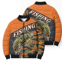 Bass Fishing Fisherman Bomber Puffer Jacket Camouflag Pattern - Wonder Print Shop