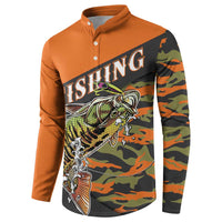 Bass Fishing Fisherman Button Sweatshirt Camouflag Pattern - Wonder Print Shop