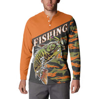 Bass Fishing Fisherman Button Sweatshirt Camouflag Pattern - Wonder Print Shop