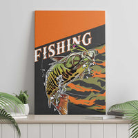 Bass Fishing Fisherman Canvas Wall Art Camouflag Pattern - Wonder Print Shop