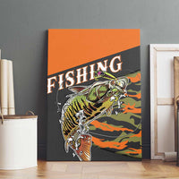 Bass Fishing Fisherman Canvas Wall Art Camouflag Pattern - Wonder Print Shop