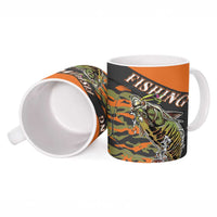 Bass Fishing Fisherman Ceramic Mug Camouflag Pattern - Wonder Print Shop