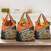 Bass Fishing Fisherman Grocery Bag Camouflag Pattern - Wonder Print Shop