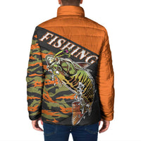 Bass Fishing Fisherman Padded Jacket Camouflag Pattern - Wonder Print Shop