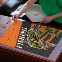 Bass Fishing Fisherman Puzzle Camouflag Pattern - Wonder Print Shop