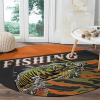 Bass Fishing Fisherman Round Carpet Camouflag Pattern - Wonder Print Shop