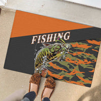 Bass Fishing Fisherman Rubber Doormat Camouflag Pattern - Wonder Print Shop