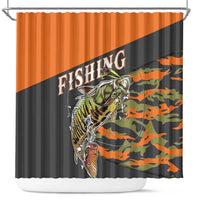 Bass Fishing Fisherman Shower Curtain Camouflag Pattern - Wonder Print Shop
