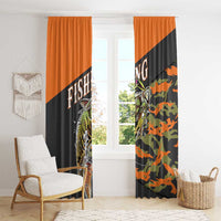 Bass Fishing Fisherman Window Curtain Camouflag Pattern - Wonder Print Shop