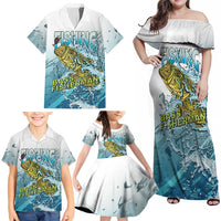 Bass Fishing Vintage Family Matching Off Shoulder Maxi Dress and Hawaiian Shirt - Wonder Print Shop