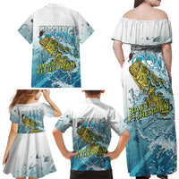 Bass Fishing Vintage Family Matching Off Shoulder Maxi Dress and Hawaiian Shirt - Wonder Print Shop