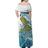 Bass Fishing Vintage Family Matching Off Shoulder Maxi Dress and Hawaiian Shirt - Wonder Print Shop