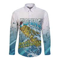 Bass Fishing Vintage Long Sleeve Button Shirt - Wonder Print Shop