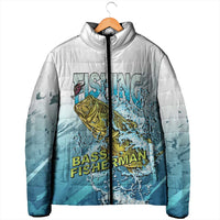 Bass Fishing Vintage Padded Jacket - Wonder Print Shop
