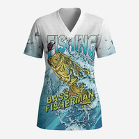 Bass Fishing Vintage Scrub Top - Wonder Print Shop