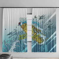 Bass Fishing Vintage Window Curtain - Wonder Print Shop