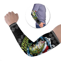 Funny Fishmas Bass Arm Sleeves Fish Santa Hat Christmas Vibes - Wonder Print Shop