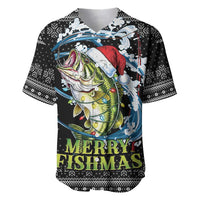Funny Fishmas Bass Baseball Jersey Fish Santa Hat Christmas Vibes - Wonder Print Shop