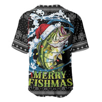 Funny Fishmas Bass Baseball Jersey Fish Santa Hat Christmas Vibes - Wonder Print Shop