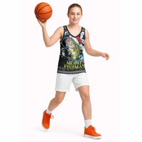Funny Fishmas Bass Basketball Jersey Fish Santa Hat Christmas Vibes - Wonder Print Shop