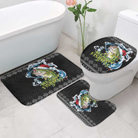 Funny Fishmas Bass Bathroom Set Fish Santa Hat Christmas Vibes - Wonder Print Shop
