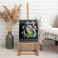 Funny Fishmas Bass Canvas Wall Art Fish Santa Hat Christmas Vibes - Wonder Print Shop