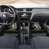 Funny Fishmas Bass Car Mats Fish Santa Hat Christmas Vibes - Wonder Print Shop