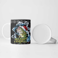 Funny Fishmas Bass Ceramic Mug Fish Santa Hat Christmas Vibes - Wonder Print Shop