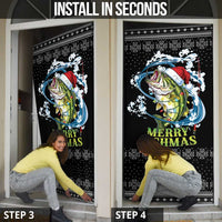 Funny Fishmas Bass Door Cover Fish Santa Hat Christmas Vibes - Wonder Print Shop