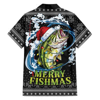 Funny Fishmas Bass Family Matching Off Shoulder Short Dress and Hawaiian Shirt Fish Santa Hat Christmas Vibes - Wonder Print Shop