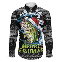 Funny Fishmas Bass Family Matching Off Shoulder Short Dress and Hawaiian Shirt Fish Santa Hat Christmas Vibes - Wonder Print Shop
