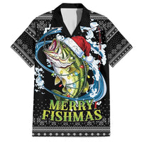 Funny Fishmas Bass Family Matching Puletasi and Hawaiian Shirt Fish Santa Hat Christmas Vibes - Wonder Print Shop