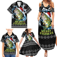 Funny Fishmas Bass Family Matching Summer Maxi Dress and Hawaiian Shirt Fish Santa Hat Christmas Vibes - Wonder Print Shop
