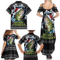 Funny Fishmas Bass Family Matching Summer Maxi Dress and Hawaiian Shirt Fish Santa Hat Christmas Vibes - Wonder Print Shop