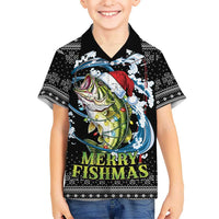 Funny Fishmas Bass Family Matching Summer Maxi Dress and Hawaiian Shirt Fish Santa Hat Christmas Vibes - Wonder Print Shop