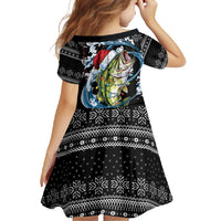 Funny Fishmas Bass Family Matching Tank Maxi Dress and Hawaiian Shirt Fish Santa Hat Christmas Vibes - Wonder Print Shop