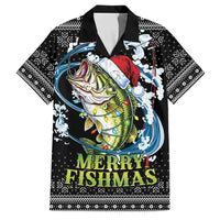 Funny Fishmas Bass Family Matching Tank Maxi Dress and Hawaiian Shirt Fish Santa Hat Christmas Vibes - Wonder Print Shop