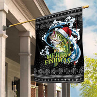 Funny Fishmas Bass Garden Flag Fish Santa Hat Christmas Vibes - Wonder Print Shop