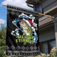 Funny Fishmas Bass Garden Flag Fish Santa Hat Christmas Vibes - Wonder Print Shop