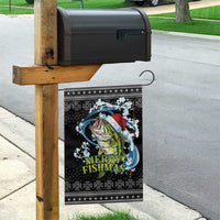 Funny Fishmas Bass Garden Flag Fish Santa Hat Christmas Vibes - Wonder Print Shop